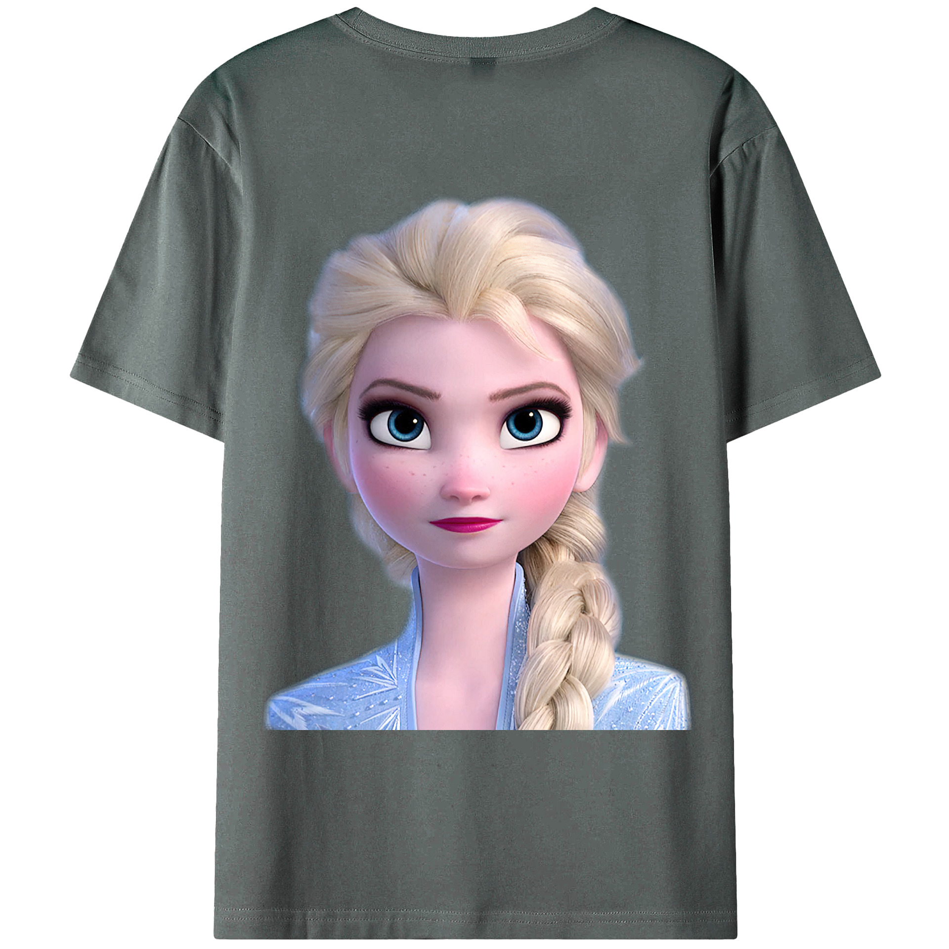 （画像用） アナと雪の女王 アンナ エルサ Frozen Anna Elsa 綿100％ メンズ半袖Tシャツ（バックプリント） 通気性